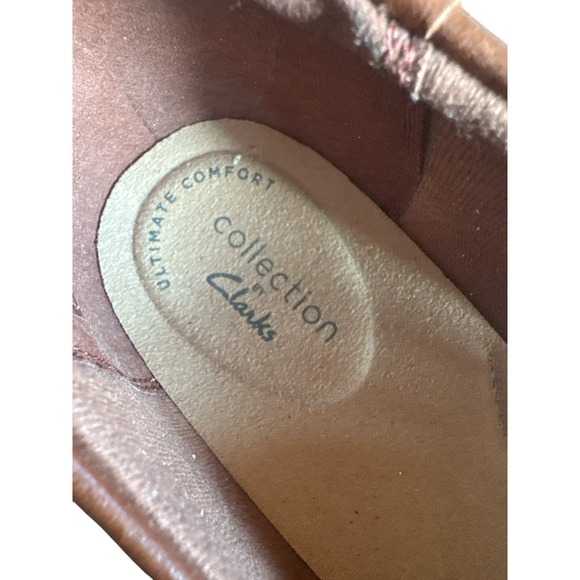 Clark's Collection Brown Leather Cora Viola Woman's Slip On Sz 10 Shoes Braided - Picture 6 of 7